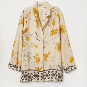 Floral Beige and Yellow Blouse & Shorts SET